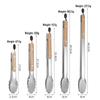 In-Stock Stainless Steel Korean BBQ Tongs with Oak Handle - Extended Version for Grilling and Cooking