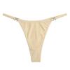 French Luxury Low-Waist Satin Thong: Nude-Feel, Breathable, with Cotton Crotch & Thin Straps - Women's 995