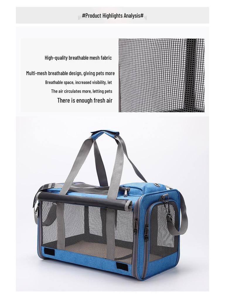 Large Capacity Pet Travel Bag: Handheld, Single Shoulder, Crossbody, Lightweight, Airline Approved