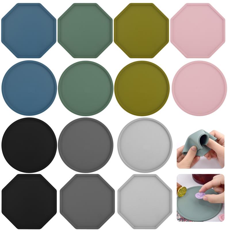 Octagon/Round Silicone Pad For Wax Seal Stamp Sealing Envelope Invitation DIY Scrapbook Tool Table Cup Insulation Pad