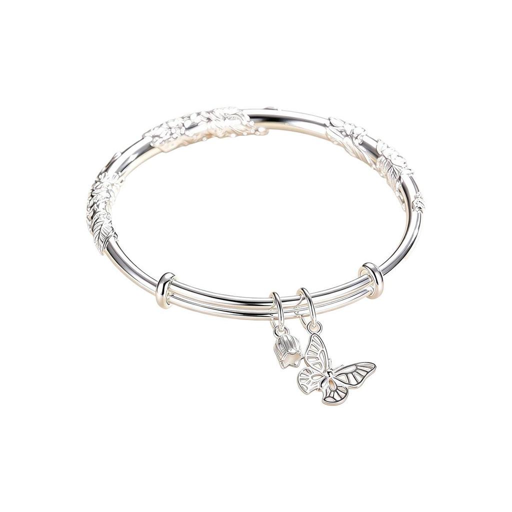 Blossom Butterfly Student Bracelet Women Solid Small Design Daily Wear New Chinese Style National Style Accessory Bracelet