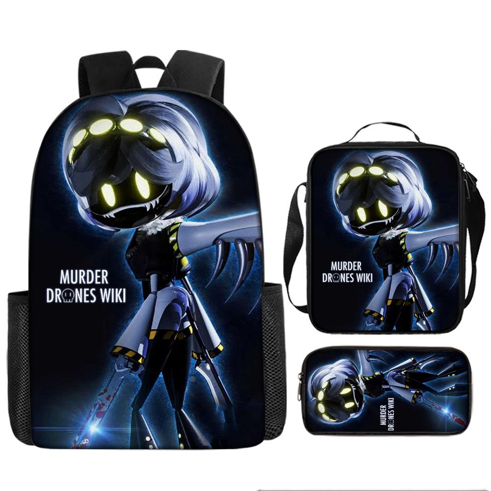Inorganic Killer Children's School Bag Backpack Murder Drones Elementary School Cartoon Backpack Three-piece Set