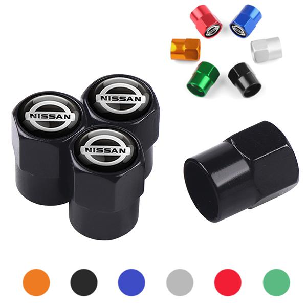 ATY1 4pcs Car Wheel Valve Cap Valve Cover With Logo Car Accessories For Nissan Nismo X-Trail Qashqai Rogue Note Leaf Sentra Juke J11