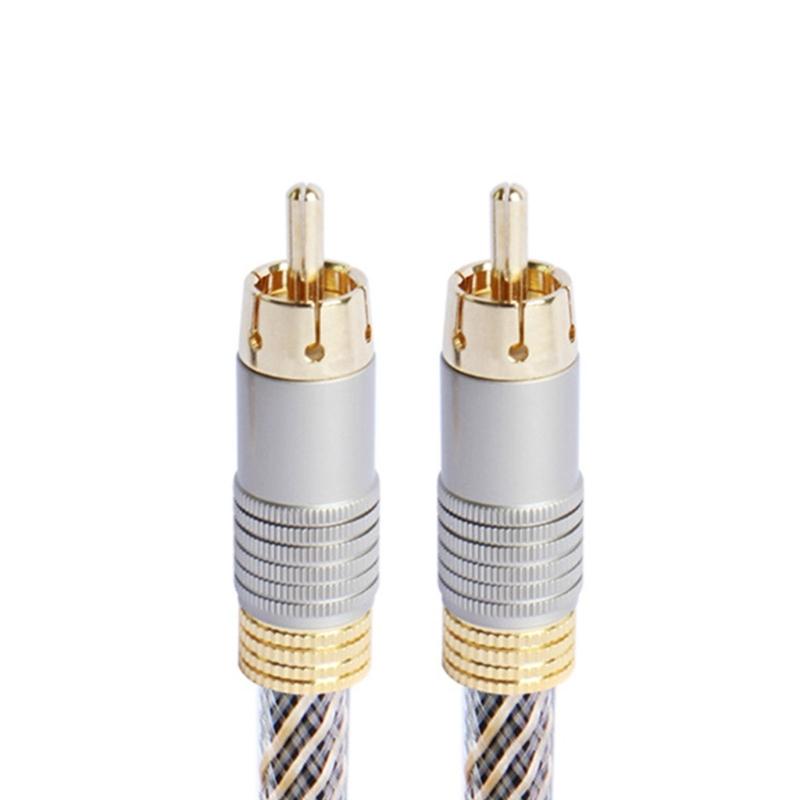 RCA Digital Audio Coaxial Cable 24K Gold Plated Connectors S/PDIF RCA Male To RCA Male for Home Theater, HDTV, Subwoofer