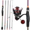 Nowy poszycia zestaw kołowrotków wędki 5 sekcji wędka z włókna węglowego Spinning Fishing Reel metalowa kulka uchwyt wędka Combo