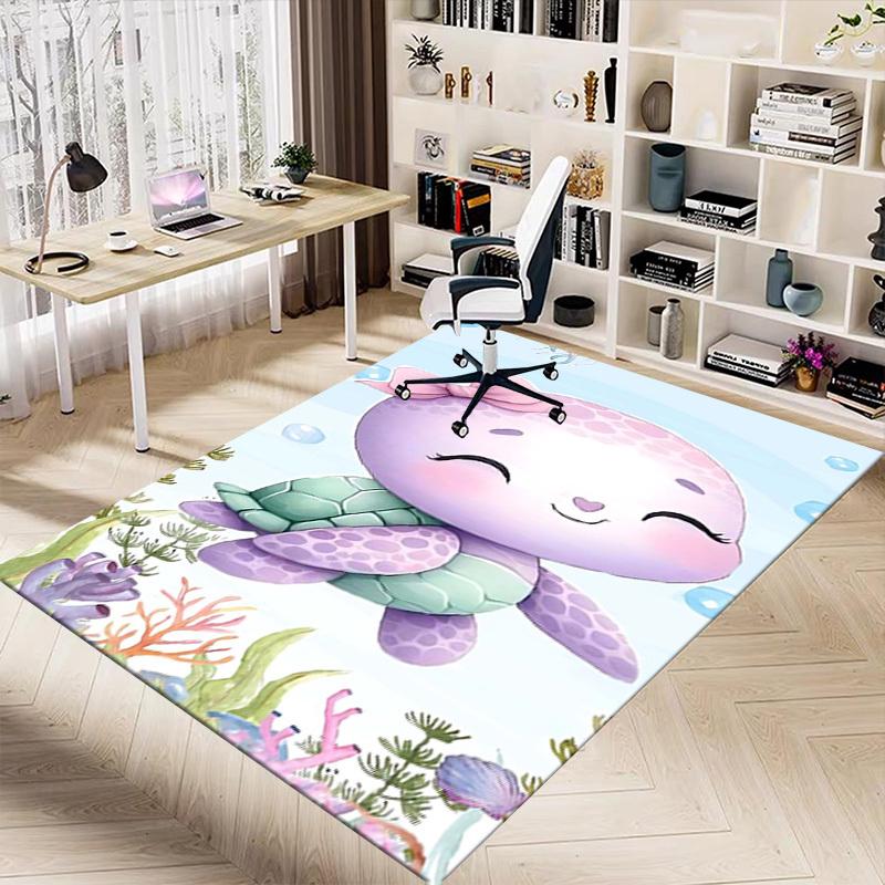 1PC turtle shellfish Extra Large Non Slip Floor carpet, Office, family, bedroom, Studio Large Area Rug Indoor Rugs, Vibrant Colors