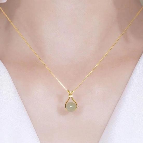 Bead Lucky Bag Rhinestones Women Inlaid Necklace Shining Pendant Adjustable Female Elegant Necklace Accessories