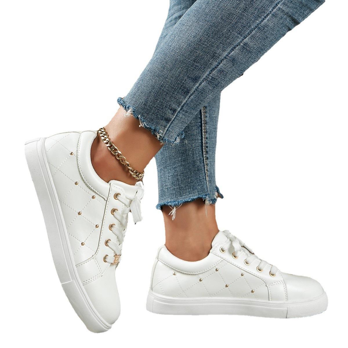 Горячая распродажа 2024 женские сетчатые кроссовки пэчворк шнуровка плоские туфли — фото 3