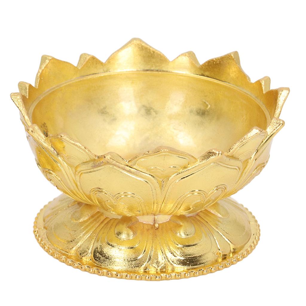 Lotus Incense Burner Vintage Style Flower Shaped Alloy Incense Holder for Home Decoration Gold