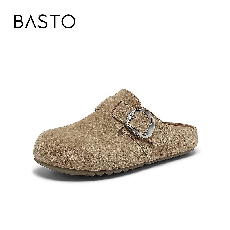 BASTO Flache Freizeit-Halbschuhe zum Hineinschlüpfen für Damen mit offener Zehenpartie