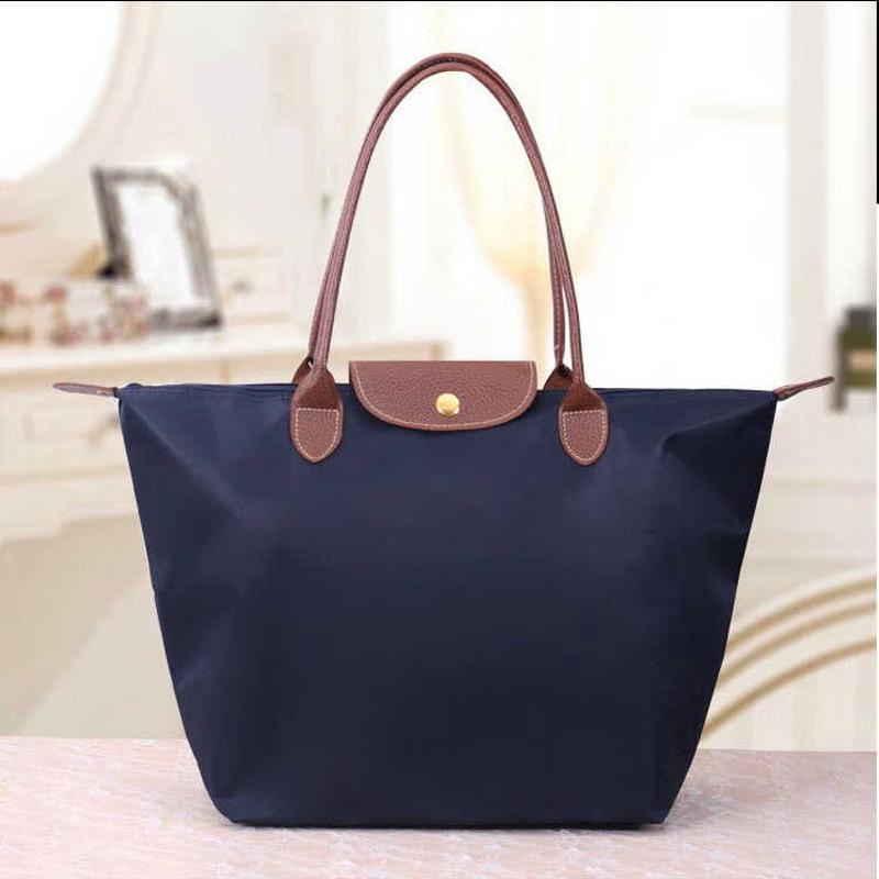 Lucky Black Cat Strandtas Mode Dames Handtas Tote Schoudertassen Vrouwelijk Waterdicht Dumplings Opvouwbare Boodschappentas S donkerblauwe kleur