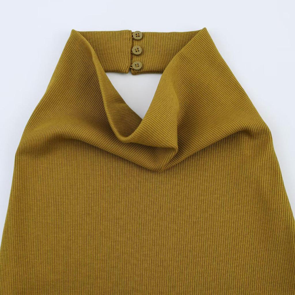 2025 Spring/Summer Elegant Halter Neck Slimming Dress for Women