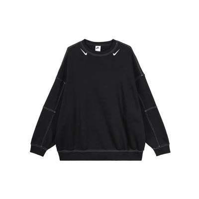 Moletom Gola Careca com Estampa de Logo Feminino Moletom Preto DV7088-010
