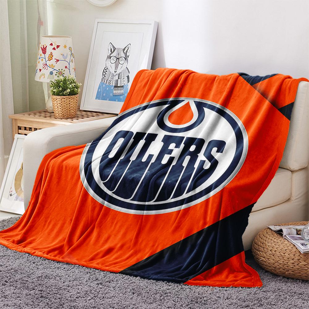 Edmonton Oilers Flannel Blanket, High quality Comfortable for All Seasons, Home Decor, Warmth and Comfort