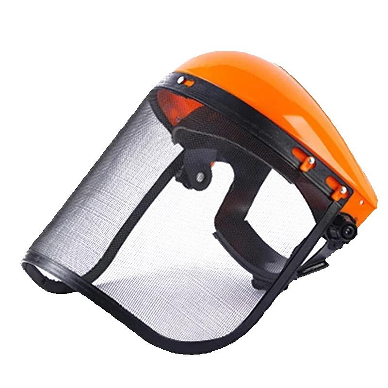

Stainless Steel Safety Helmet with Full Face Shield - Splash Proof Mesh Mask for Garden Grass Trimming