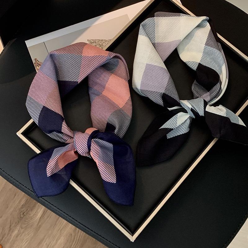 Literary square scarf cotton spring and summer silk scarf women's headscarf fashion headband flower scarf scarf silk scarf