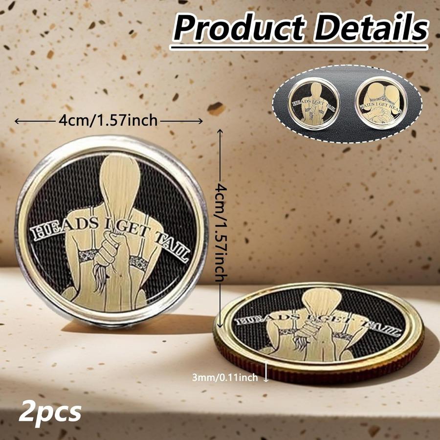 2PCS Heads and Tails Coin Sexy Woman Coin Challaenge Coin Lucky Coin Token Funny Prank Gifts for Coin Collectors