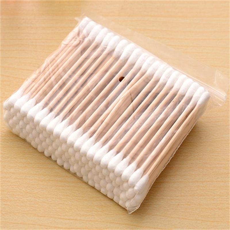 100/500/1000/2000pcs Double Head Women Makeup Cotton Buds Tip Cotton Swab For Wood Sticks Nose Ears Cleaning Health Care Tools