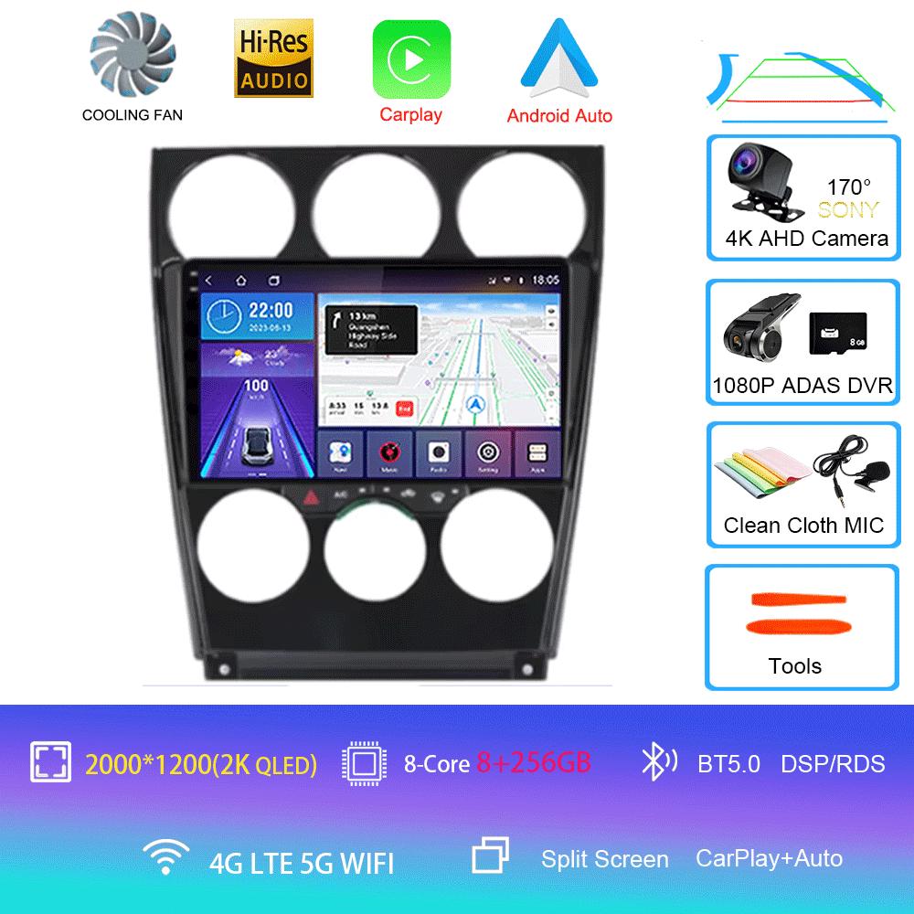 For Mazda 6 2002 2003 2004 2005 2006 2007 2008 Android 14 Car Player Navigation GPS Radio Multimedia Carplay 2Din 360 Camera RDS