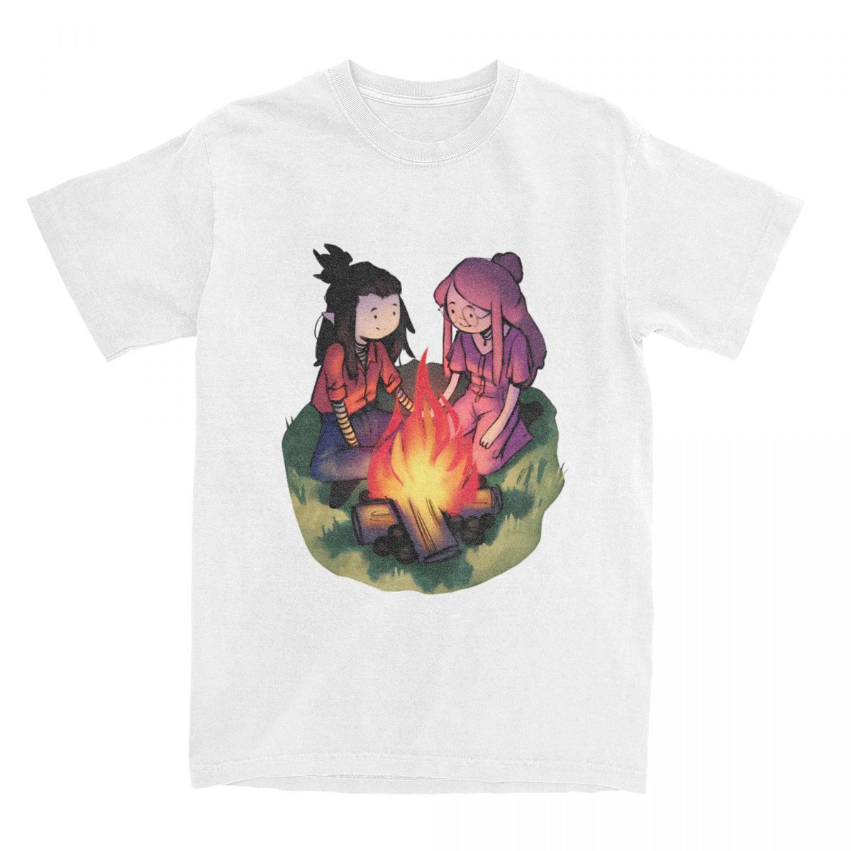 Marceline And Princess Bubblegum Sitting The Campfire T Shirt T Shirts Short Sleeve  Fun Tops Summer Cotton O Neck Top Tees S