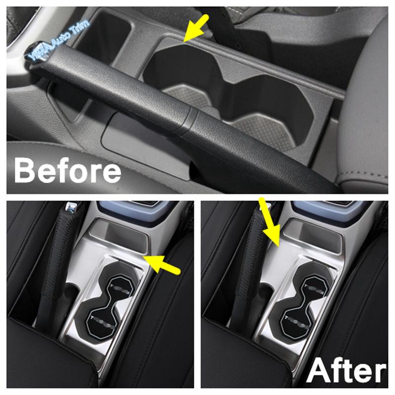 Car Water Cup Gear Shift Panel Decor Cover Trim Stainless Steel Accessories For VW Volkswagen T-Cross