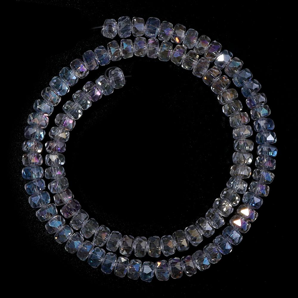 4 6 8 10mm Faceted Crystal Beads Transparent AB Wheel Glass Loose Beads For Jewelry Making DIY Bracelets Necklace Accessories
