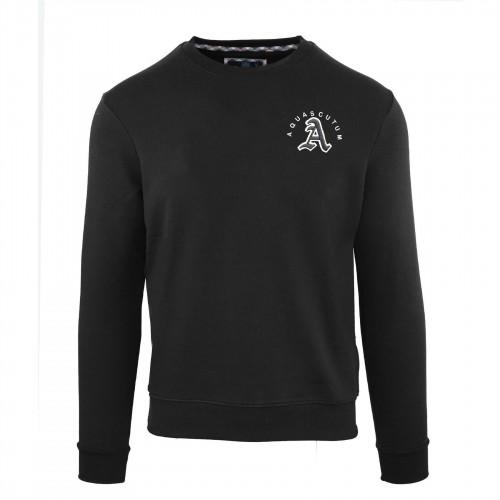 Aquascutum Mens Logo Cotton Round Neck Sweatshirt