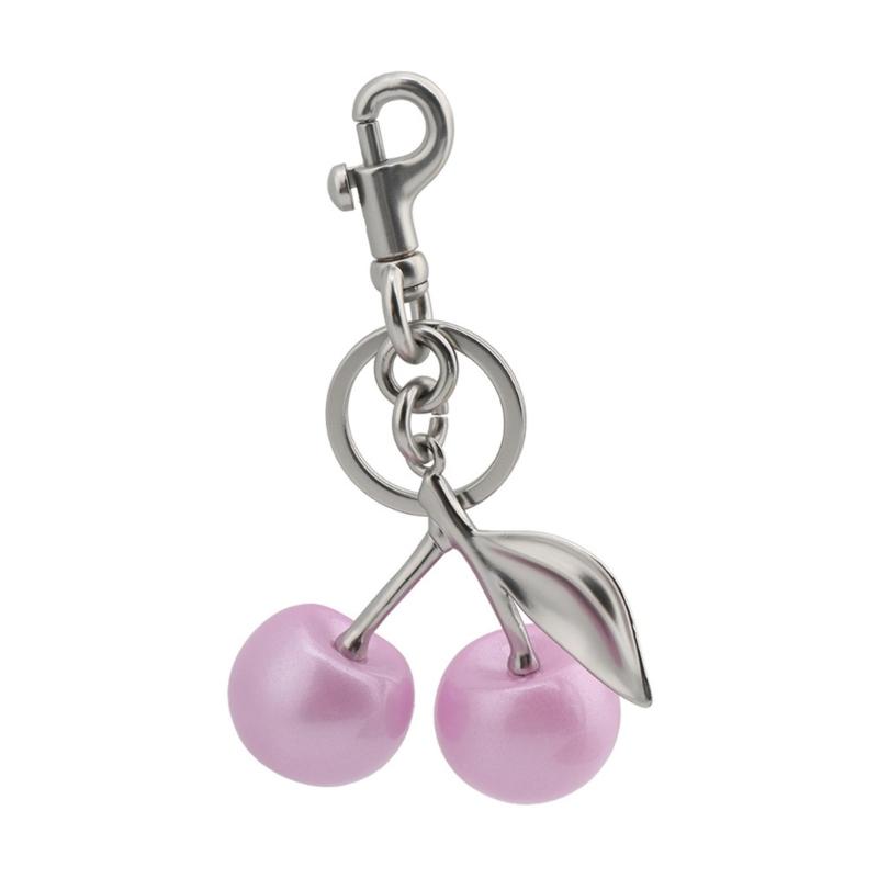 

Fashion Resin Cherry Alloy Keychain Girls Jewelry Handmade Fruits Pendents Charm Handbag Accessories Gifts for Women срібний