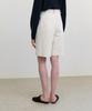 Step Around Front Tuck Bermuda Cotton Pants_Cream