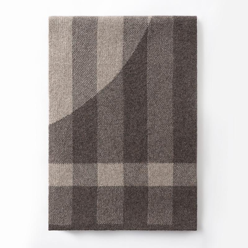 Cachecol de caxemira masculino para manter quente, cachecol de malha versátil para outono e inverno, caixa de presente de alta qualidade