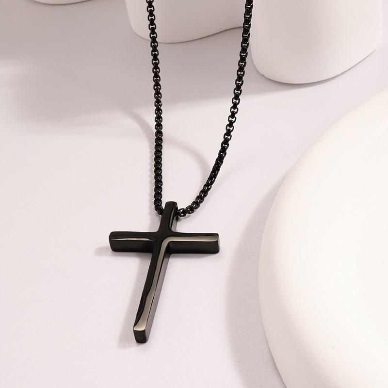 Titanium Steel Cross Necklace - Luxury Design for Women