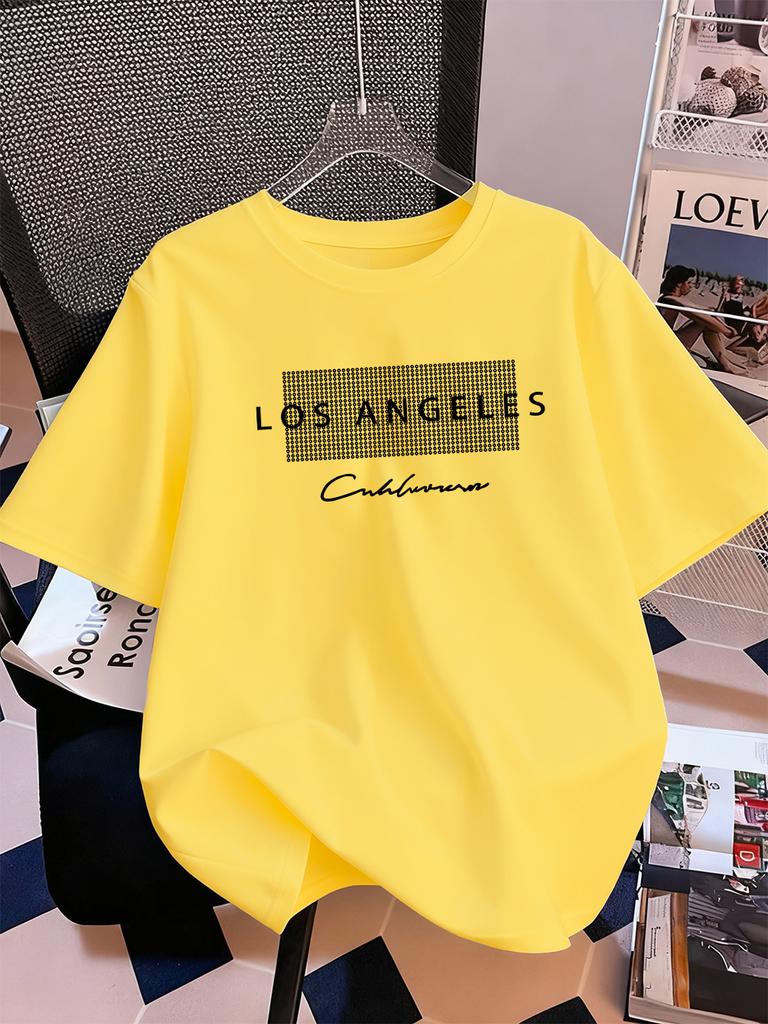 Los Angeles California Usa Prints Short Sleeve TShirts Womens Summer Cotton Tee Shirts Loose ONeck Soft Tops Street Clothes