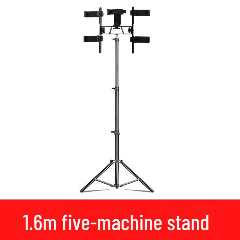 Mobile Streaming Stand with LED Fill Light and Multi-Camera Mount for Desktop and Outdoor Photography