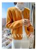 Korean Style Retro Round Neck Knit Cardigan for Women - Petite Autumn High Waist Zip Sweater