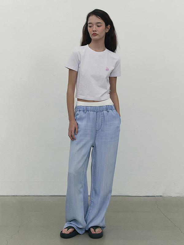 KIRSH Small Cherry Crop T-Shirt [Lavender]