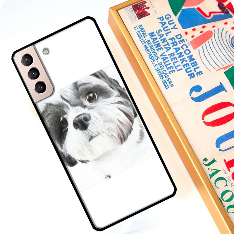 Shih Tzu Puppy Dogs Case For Samsung Galaxy S22 Ultra S8 S9 S10 Note 10 Plus Note 20 S21 Ultra S20 FE Cover