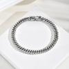 Vnox Simple Women's Stainless Steel Link Chain Cuban Bracelets With Fold Over Clasp Stainless Steel Jewelry Length 16.5cm