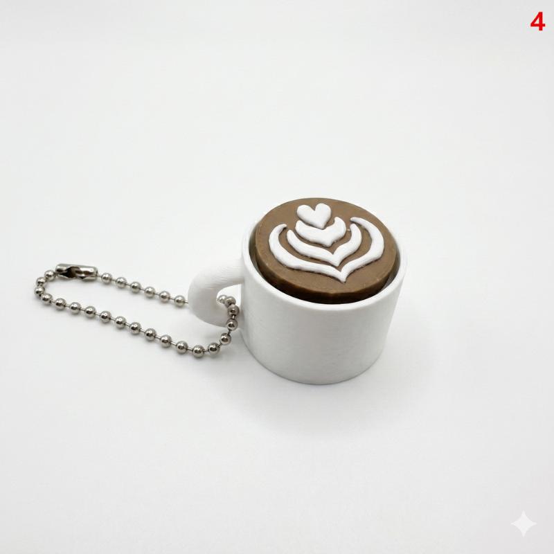 Mini Simulation Latte Coffee Cup Keychain Soft Press Anti-Anxiety Fidget Toy Lovely Ornament for Backpack Key Accessories