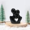 Black Family Statue Ornaments, Home and Office Desktop Art Decorations, Resin Handicrafts
