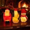 Cozy Nursery Night Lighting Christmas Light, Santa Snowman Elk Bell Figurine Lamp, Glowing Indoor Holiday Table Decorations LED Tabletop Decor,