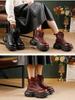 Johnature Thick Soled Short Boots Women's Genuine Leather Front Zipper Platform Boots