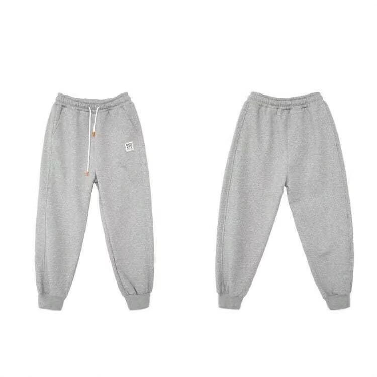 Thickened Fleece Casual Pants Women's Elastic Waist Sports Trousers Slimming Leg Lengthening Drawstring Loose Fit Versatile