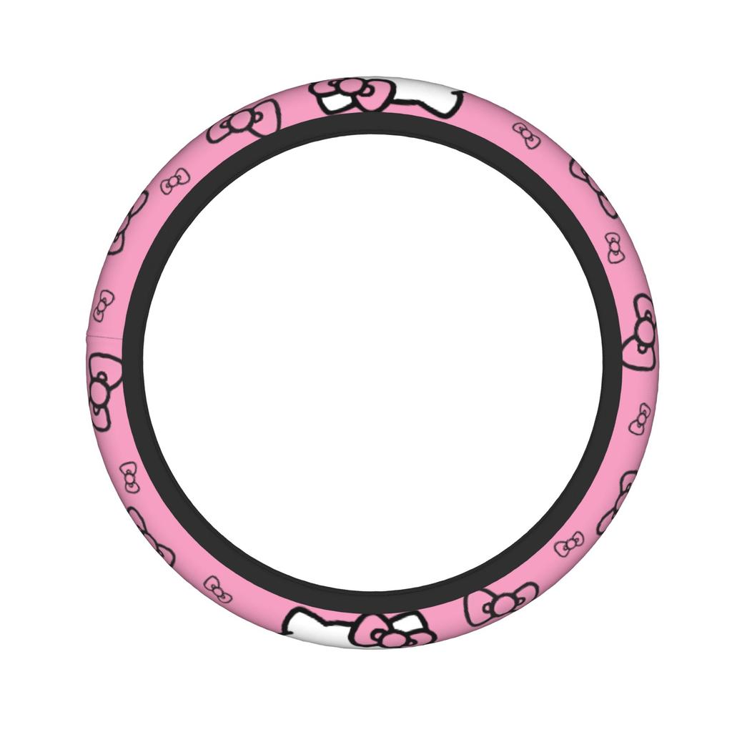 Kittys Cartoon Car Steering Wheel Cover 38cm Steering Wheel Protective Cover Auto Decoration Interior Accessories