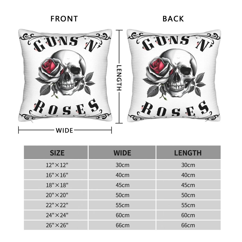 Rock Music Band G-Guns N Roses Pillowcase Soft Fabric Cushion Cover Decor Throw Pillow Case Cover Home Square 18''