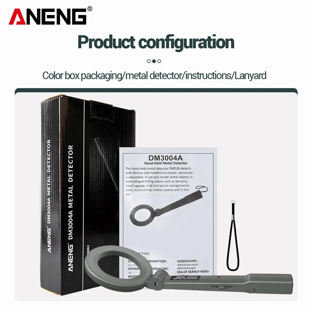 2026 Portable Metal Detector ANENG DM3004A High Sensitivity Body Search Handheld Security Intelligently Adjust Objects Distance Small Tools Foldable