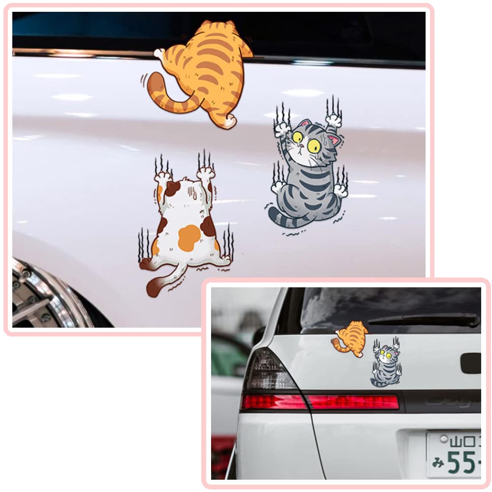 Itisyou Fahrradaufkleber Autoaufkleber Lustiger Autoaufkleber Auto Katze Aufkleber Katze Aufkleber Auto Kratzer Verdeckter Aufkleber Fahrrad Koffer Aufkleber 3er Pack (S)