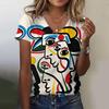 Women T Shirt Abstract Painting Print Funny Clothes Women Short Sleeve T Shirts Top Streetwear Summer Oversized Clothing