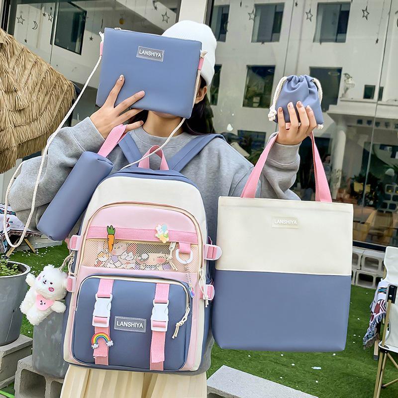 Uroczy Wodoodporny Zestaw Plecaka dla Dzieci, Klasy 3-6: 5-częściowy lekki tornister szkolny