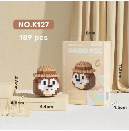 Stitch LinaBell Hello Kitty Sanrio Construction Blocks Damo Egg Cartoon Figrues Bricks Children's Assembly Playthings Model Present