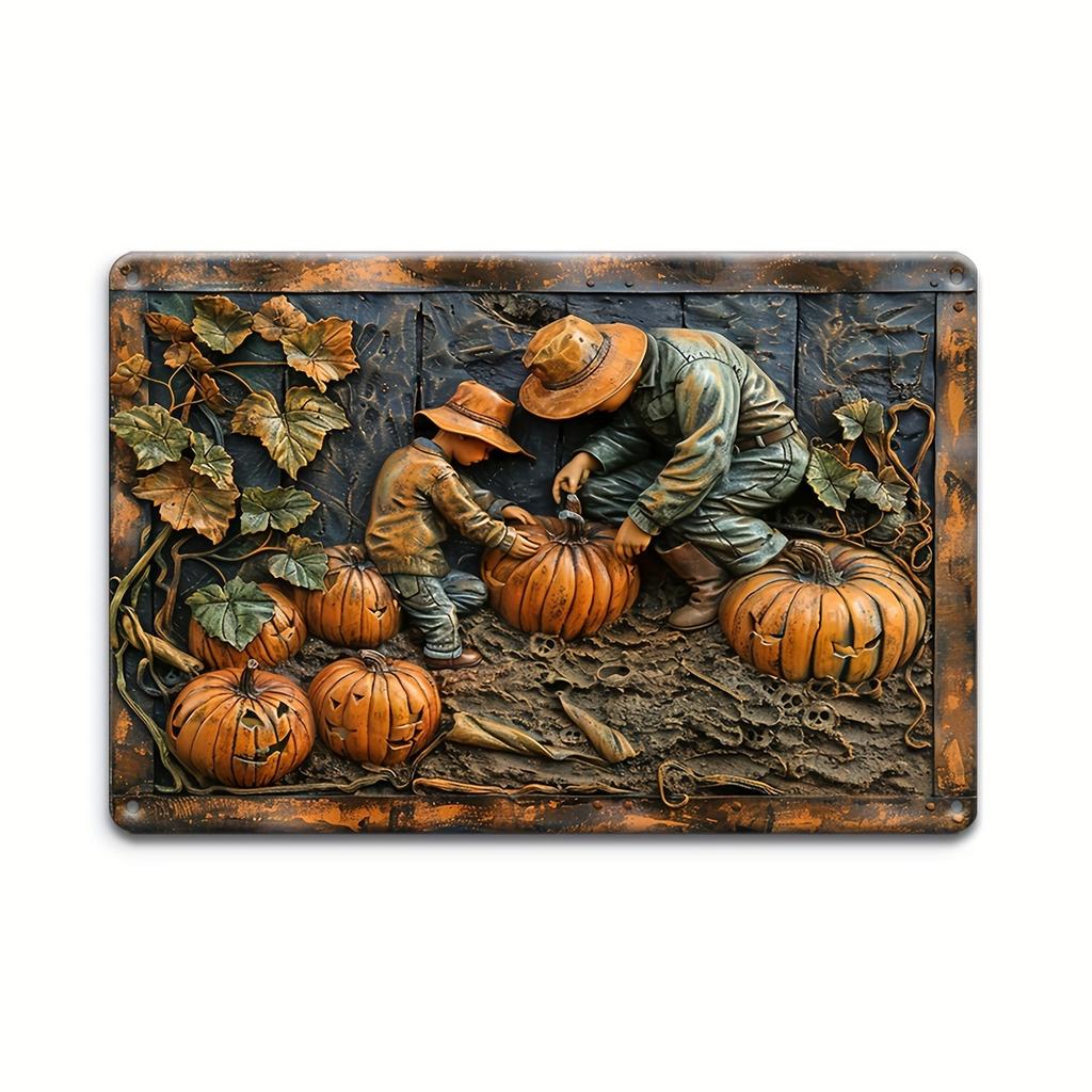 Vintage 3D Vegetables and Fruits Metal Tin Sign Plaque Decorative Plates for Farm Club Man Cave Bar Home Hotel Cafe Wall Decor